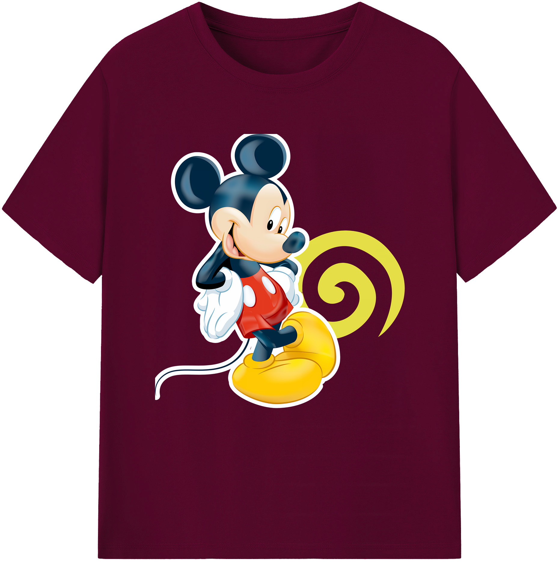 ミッキーマウス Mickey Mouse レディースカジュアルプリントTシャツ（綿100％）